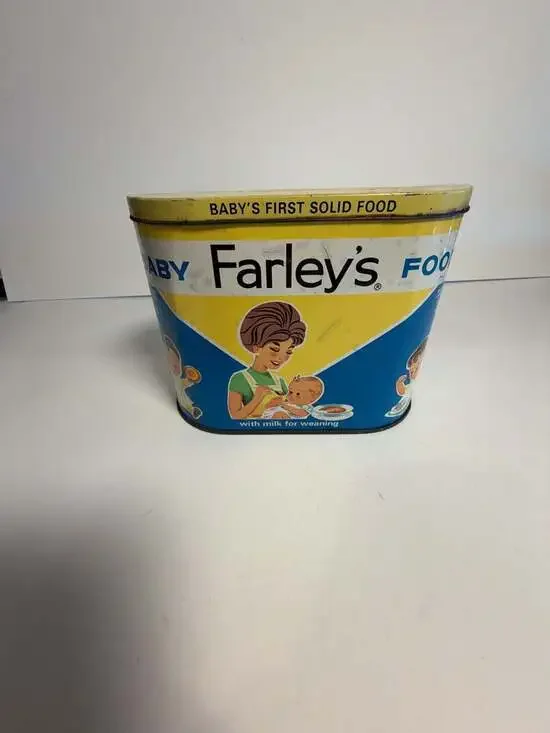 Vintage Farley's Baby Food Infant Feeding Rusks Advertising Metal Tin