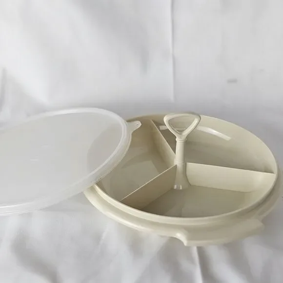 VINTAGE 3 piece Tupperware Suzette Relish Party Serving Dish Tray 608-4