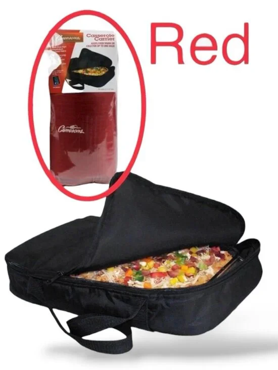 Casserole Carrier Tote High Temp Insulated Fabric Holds up to 11” x 17” Dish