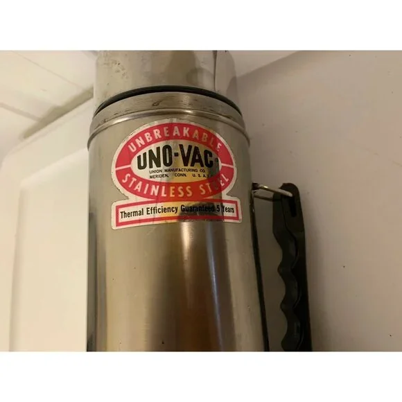 Vintage UNO-VAC Thermos‎ Stainless Steel Vacuum Bottle 1 QT