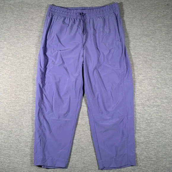 Athleta Pants Womens 14 Purple Lightweight Jogger Elastic Waist Stretch‎ Pockets