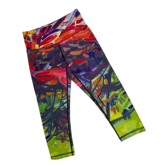 Just Live Activewear Race Time Cropskin Leggings Womens XSmall Fiery Maple Capri