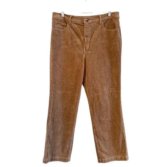 Wms LOFT Tan/Camel Casual Plus Size‎ Corduroy Cotton Pants Size 32/14