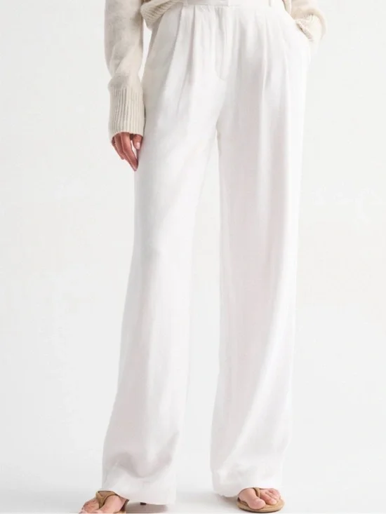 A&F Sloane Linen-Blend Tailored Wide Leg Pant