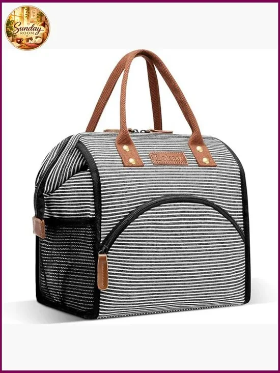 Insulated Lunch Bag Tote Large Capacity Thermal Canvas Cooler