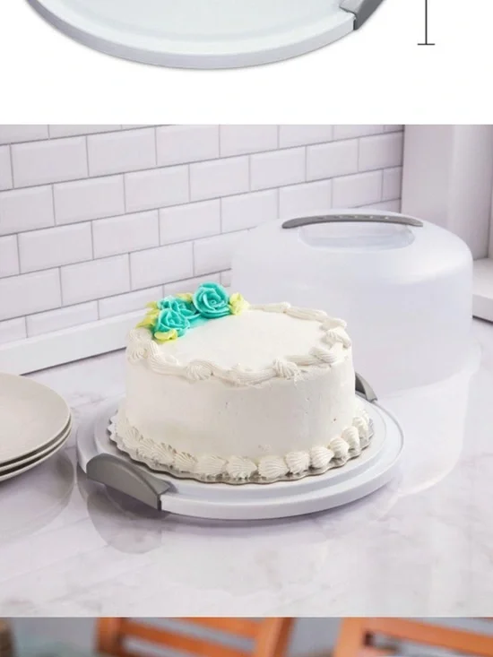 NEW Sterlite Cake Carrier with Frosted White Finish