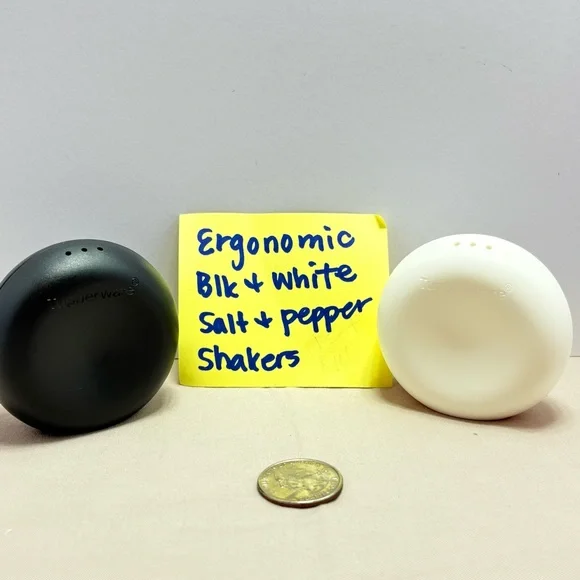Tupperware Black and White Shakers