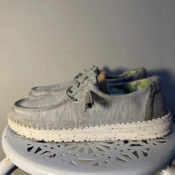 Hey Dude Womens Wendy Stretch Slip On Shoes Sz 9 Grey Pearl River Casual