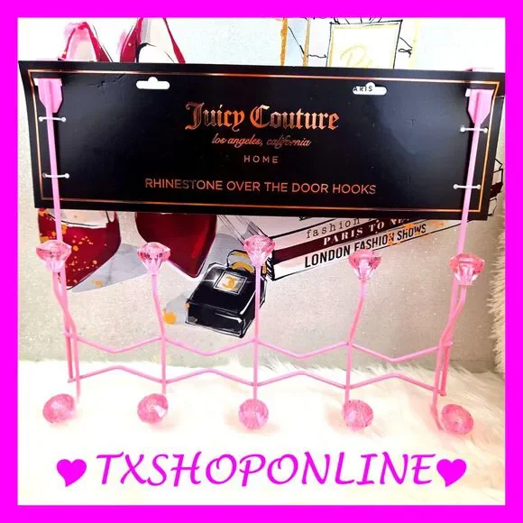 ❣️❣️{Juicy Couture} Pink Rhinestone Over The Door Organizer Hooks ❣️❣️NWT