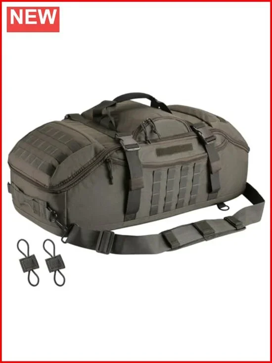 55L Large Tactical Duffle Bag, 3-in-1 MOLLE Pack for Sports Gym Outdoor