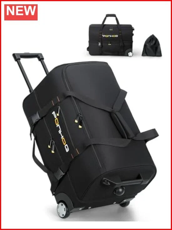 25 Inch Rolling Duffle Bag with Wheels, Water Resistant Travel Duffel