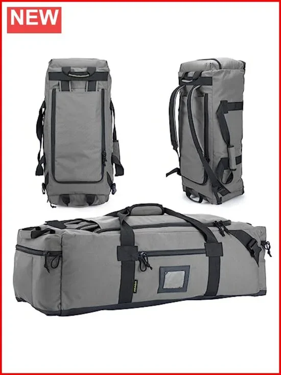 Large Duffel Bag for Travel, Gym & Sports - Water Repellent Polyester, Shoe