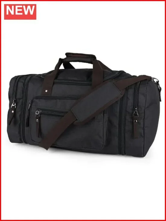 40L Expandable Carry On Duffle Bag with Pockets & Shoulder Strap