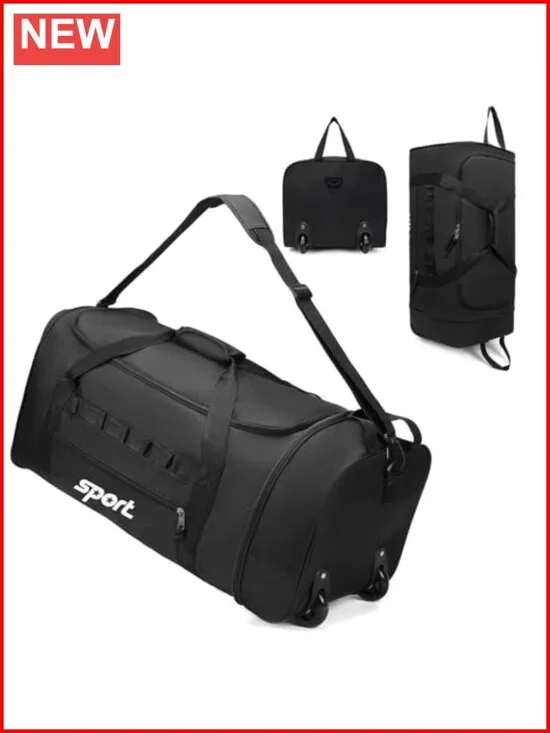 Large Rolling Duffel Bag with 2 Wheels Expandable Foldable Travel Bag No-Sag
