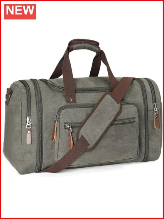 Canvas Duffle Bag Large Travel Tote Overnight Weekender Shoulder Luggage