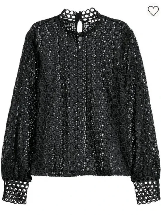 Crochet Lace Transparent Full Sleeve H&M