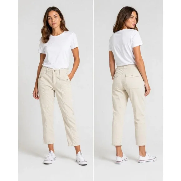 White House Black Market Pret-A-Jet High Rise Slim Ankle Khaki Utility Pants 8