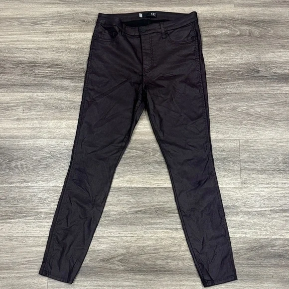 Kut from the Kloth High Rise Pants 12 Coated Stretchy Skinny Leg