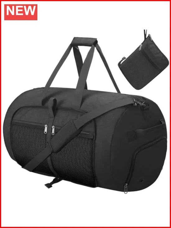 80L Extra Large Foldable Travel Duffle Bag with Shoe Compartment, Waterproof &