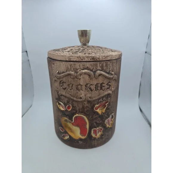 Vintage Cookie Jar with Apple Design
