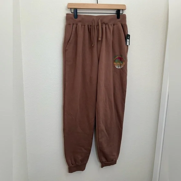 NWT Hurley Fleece Sweatpants Brown Medium