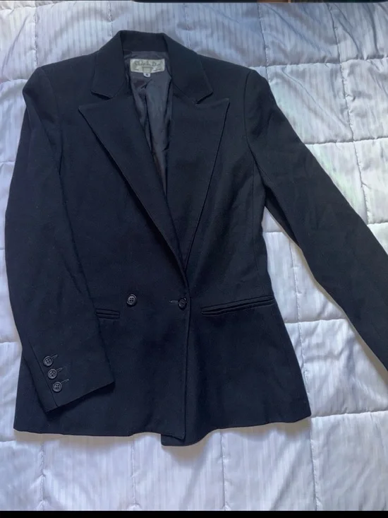 Christian Dior Black Women's Tailored Wool Blazer - Double-Button