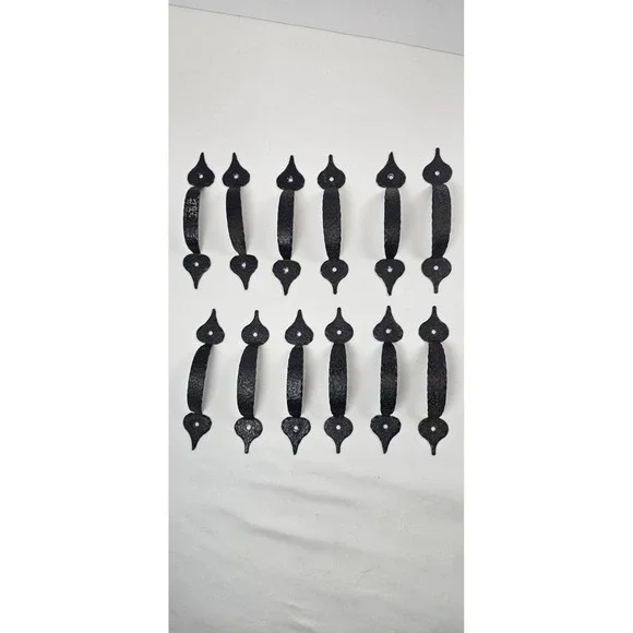 Lot of Twelve‎  Hammered Black metal Drawer Pull Cabinet Handles