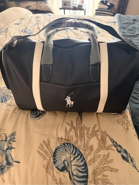 Polo by Ralph Lauren navy blue  & White Travel Duffle Bag