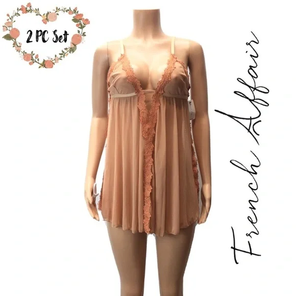French Affair Tuscany Babydoll Nightie & Panty Set