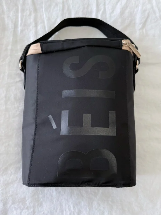 Béis | Black Baby Bottle Cooler Bag Tote | Lunch Tote