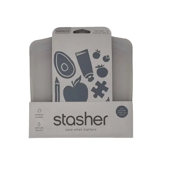 Stasher Reusable Silicone Food Sandwich Storage Bag - Clear