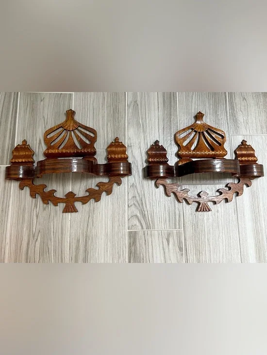 The Rare Antique (early 1900’s Handcrafted Victorian Wall Shelf/Pair of Two).