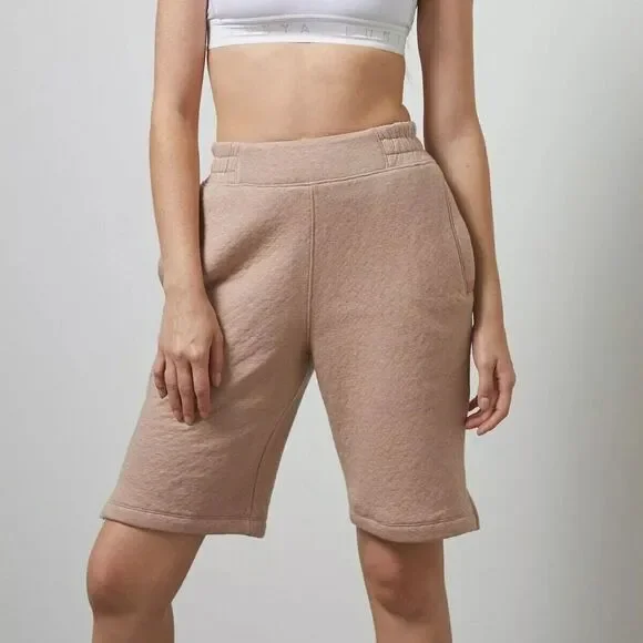 LUNYA Womens‎ Shorts Medium Oatmeal Pull On Restore Double Faced Pockets $148