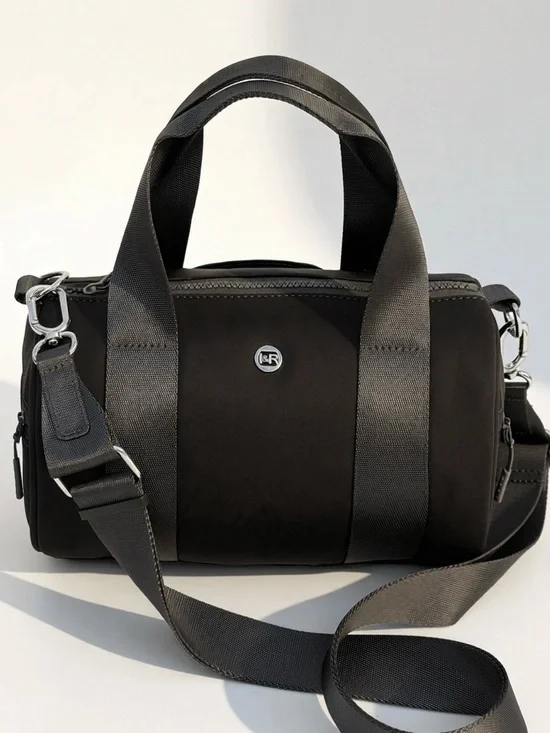 Iris and Rainbow Dark Grey Mini Duffle CrossBody Bag