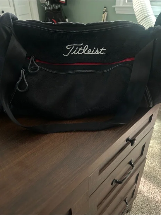 Titleist Black Duffel Bag with Red Accent barely used