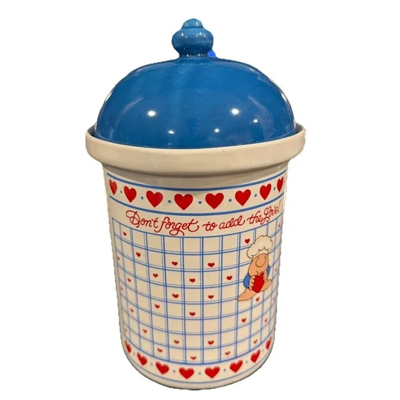 HTF 1985 ZIGGY Cookie Jar‎ w Lid Don't Forget To Add The LOVE  Marsh Earthenware