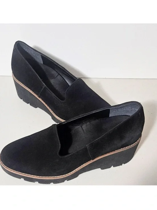Vionic Willa Wedge Women's Black Suede Size 8.5