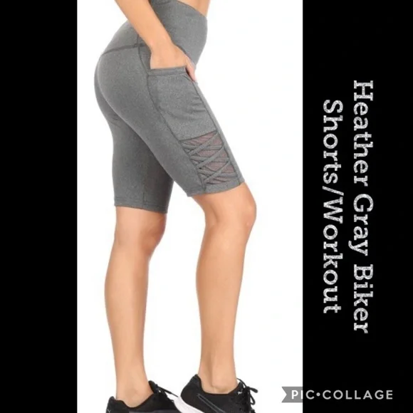 2 Left! Heather Gray Biker/Workout Shorts