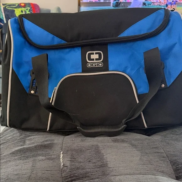 OGIO Black and Blue Duffel Bag with Shoulder Strap