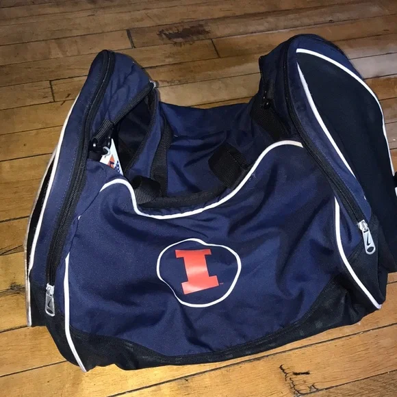 Illinois Illini Nike Navy‎ Duffel Bag with Orange 'I' Accent