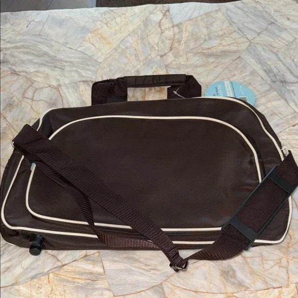 Perrry  Elllis‎ Brown Men's Bag with Cream Accents