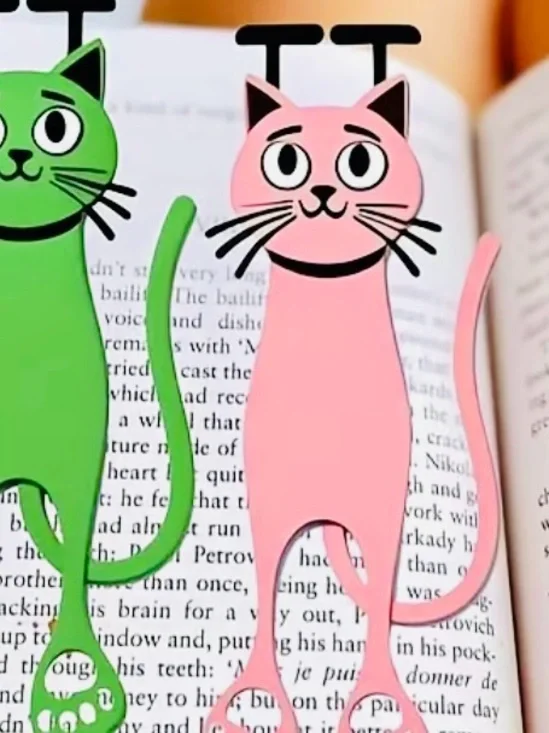 Cute Cat Scissor Bookmarks - Pink