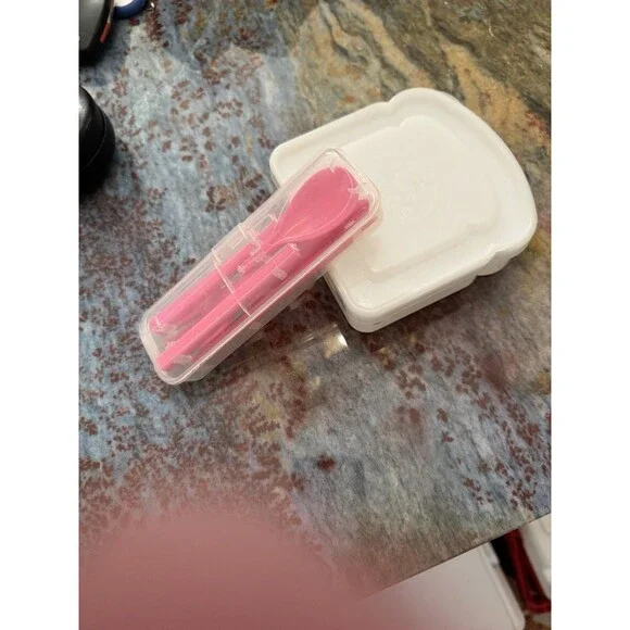Wonder Bread Sandwich Box + Sistema Pink Travel Cutlery Set Lunch Collectible