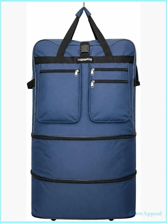 36-Inch Rolling Duffle Bag with Wheels - Expandable Spinner Suitcase