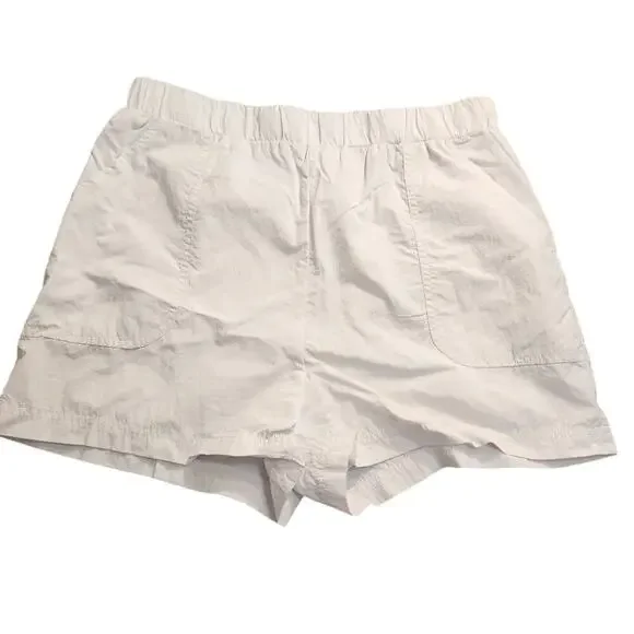 Urban Outfitters High Waisted White Windbreaker Shorts Size Medium