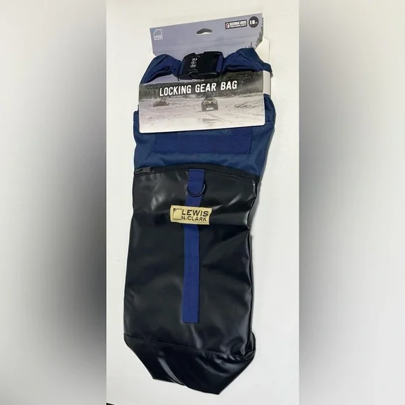 NEW Locking Gear Bag Black and Blue Lewis N Clark 18 inch size