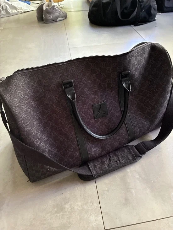 Jordan monogram duffle bag gym travel black denim