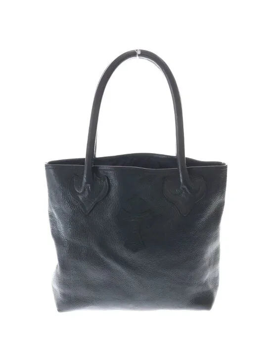 Chrome Hearts FS Tote Leather Black with Cross Patch