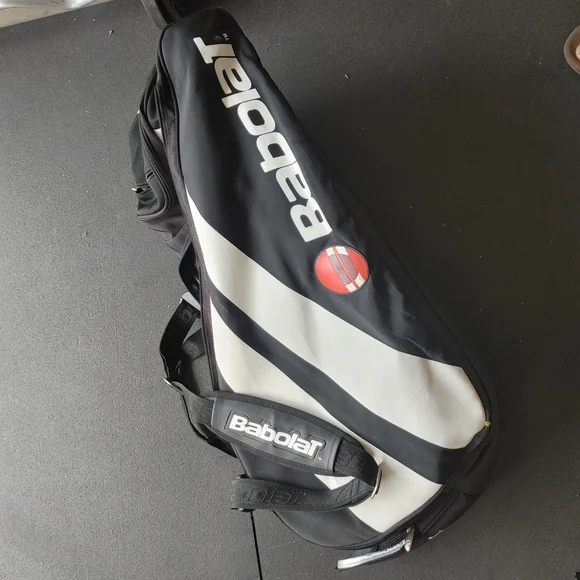 Black and White Tennis Racket Bag