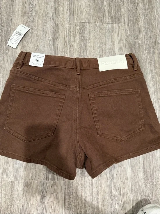 PacSun Brown High-Rise Denim Shorts
